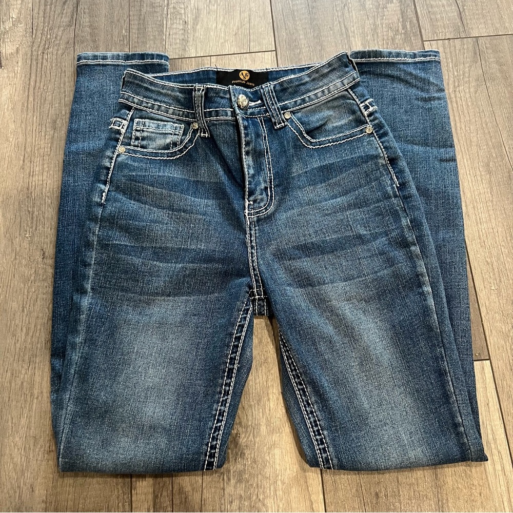 ASG Blue Rhinestone Skinny Jeans